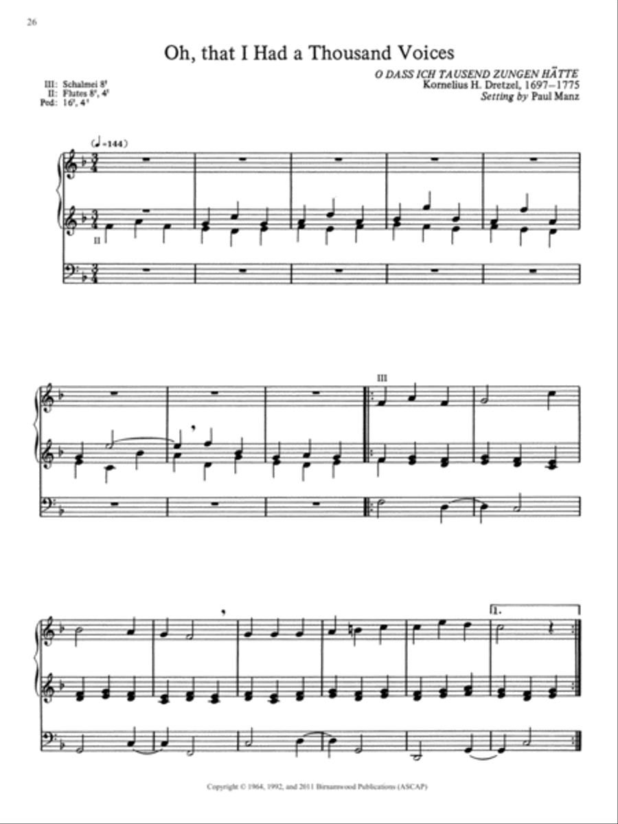 Oh, that I Had a Thousand Voices Voice scores gallery preview page 1