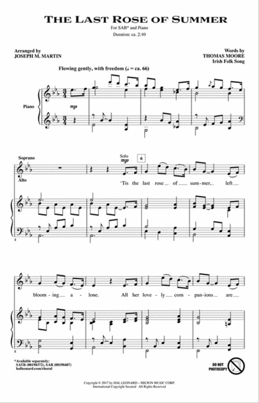 The Last Rose of Summer 3-Part scores gallery preview page 2