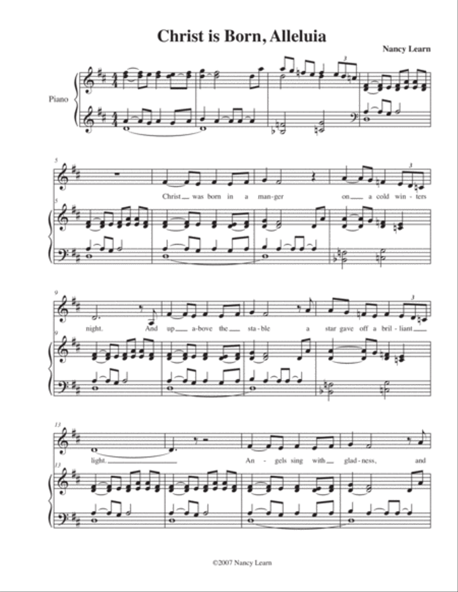 Christ is Born, Alleluia Christ is Born, Alleluia Choir scores gallery preview page 1