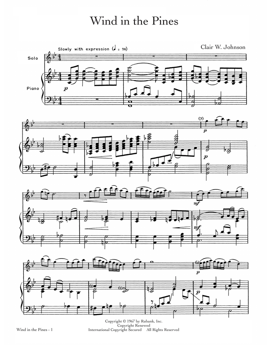 Wind In The Pines Wind In The Pines Flute Solo scores gallery preview page 1
