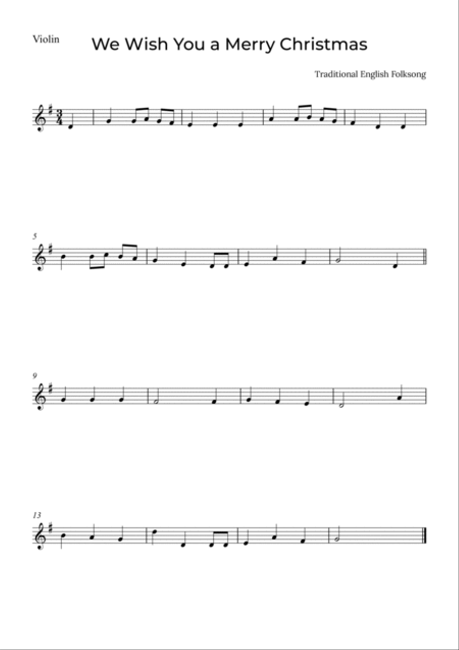 We Wish You a Merry Christmas - Violin and Viola String Duet scores gallery preview page 2