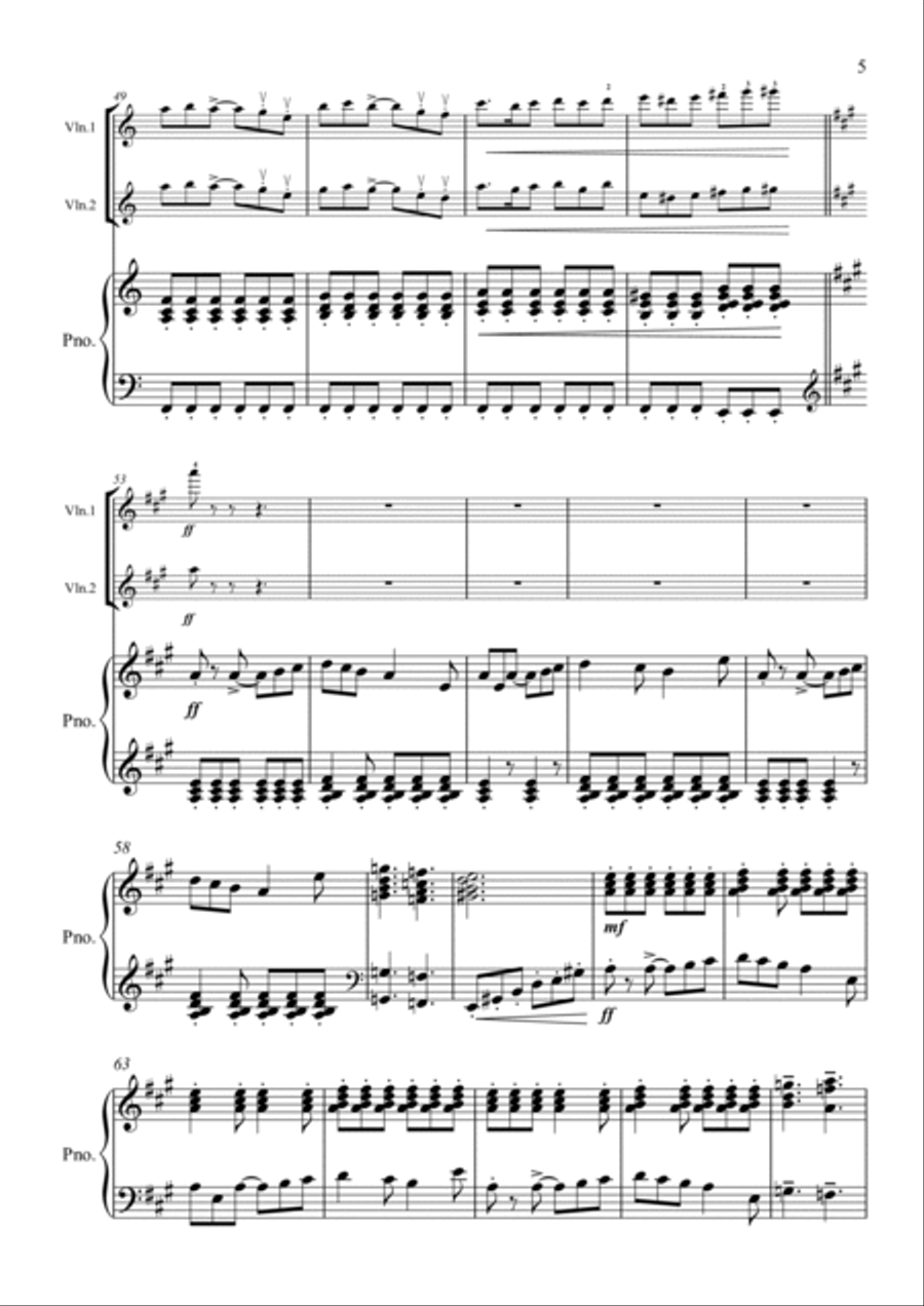 Concertino For Two Solo Violins and Strings (Piano Reduction Arrangement) String Duet scores gallery preview page 5