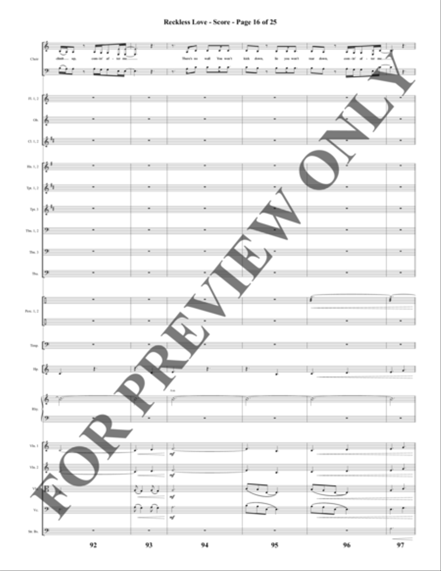 Reckless Love - Orchestration Choir scores gallery preview page 17