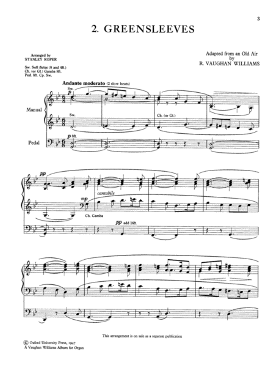 A Vaughan Williams Organ Album Organ scores gallery preview page 2