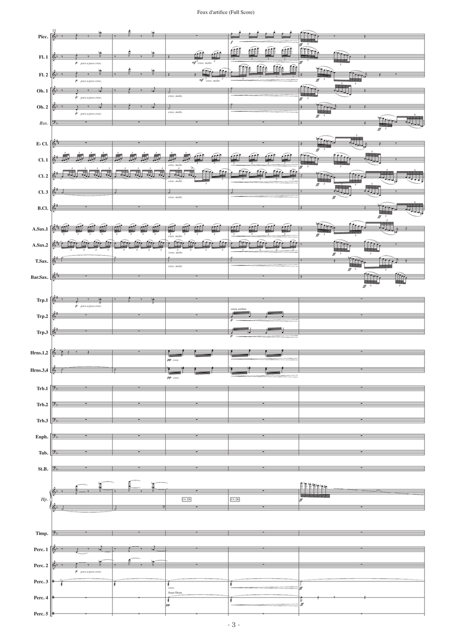 Feux d'artifice (Fireworks) [Arrangement for concert band] Concert Band scores gallery preview page 5