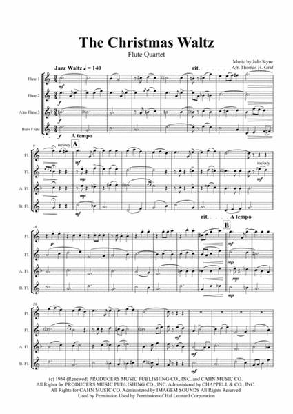 The Christmas Waltz by Jule Styne Woodwind Ensemble - Digital Sheet Music