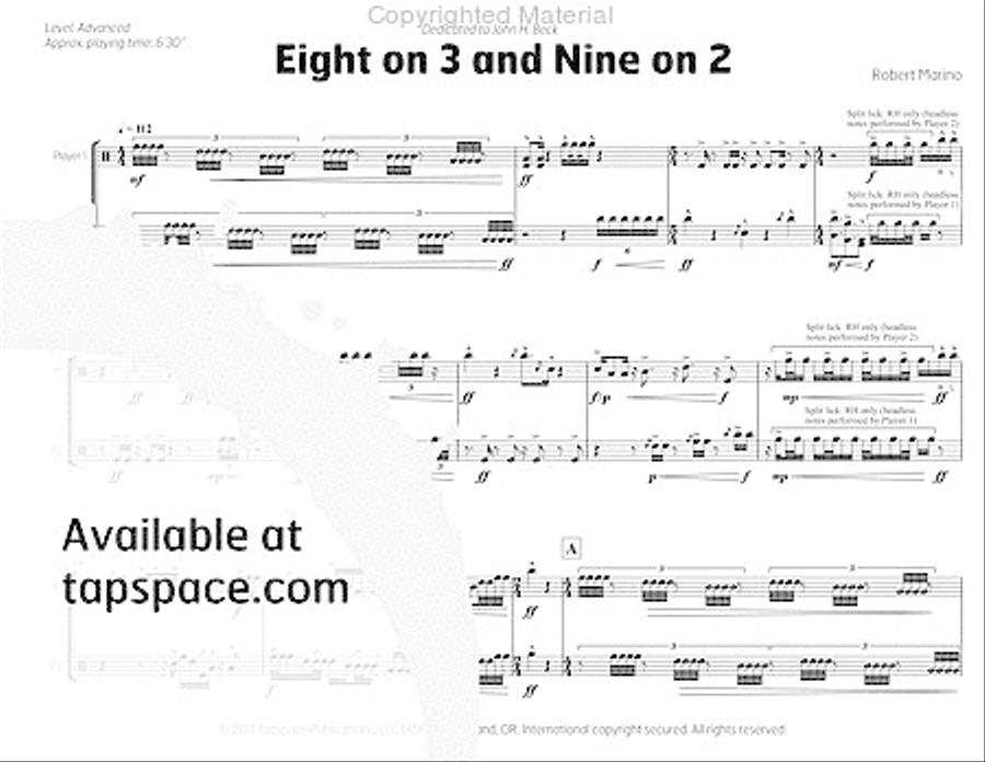 Eight on 3 and Nine on 2 Percussion scores gallery preview page 6