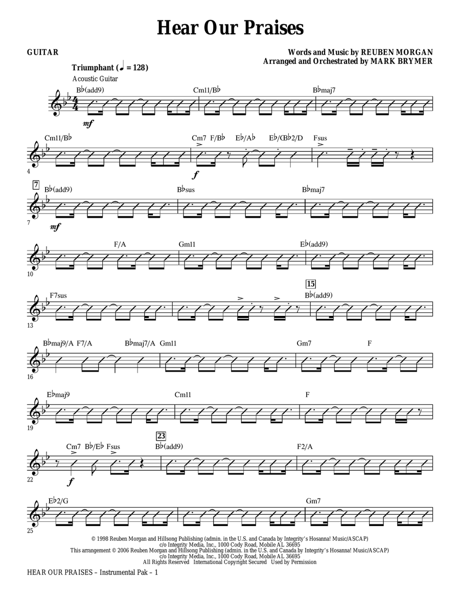 Hear Our Praises (arr. Mark Brymer) - Violin 1