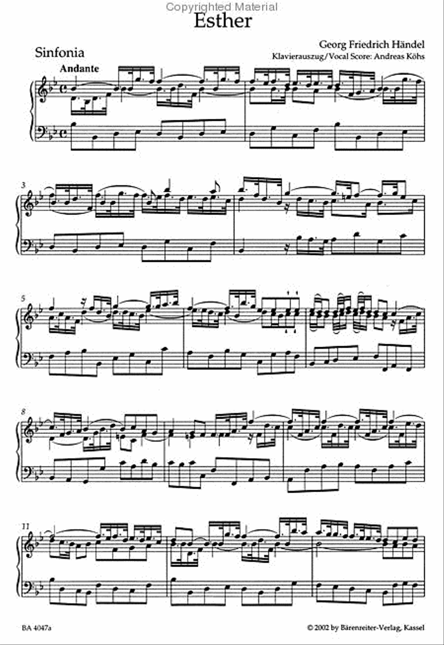Esther HWV 50a Mixed Choir scores gallery preview page 2