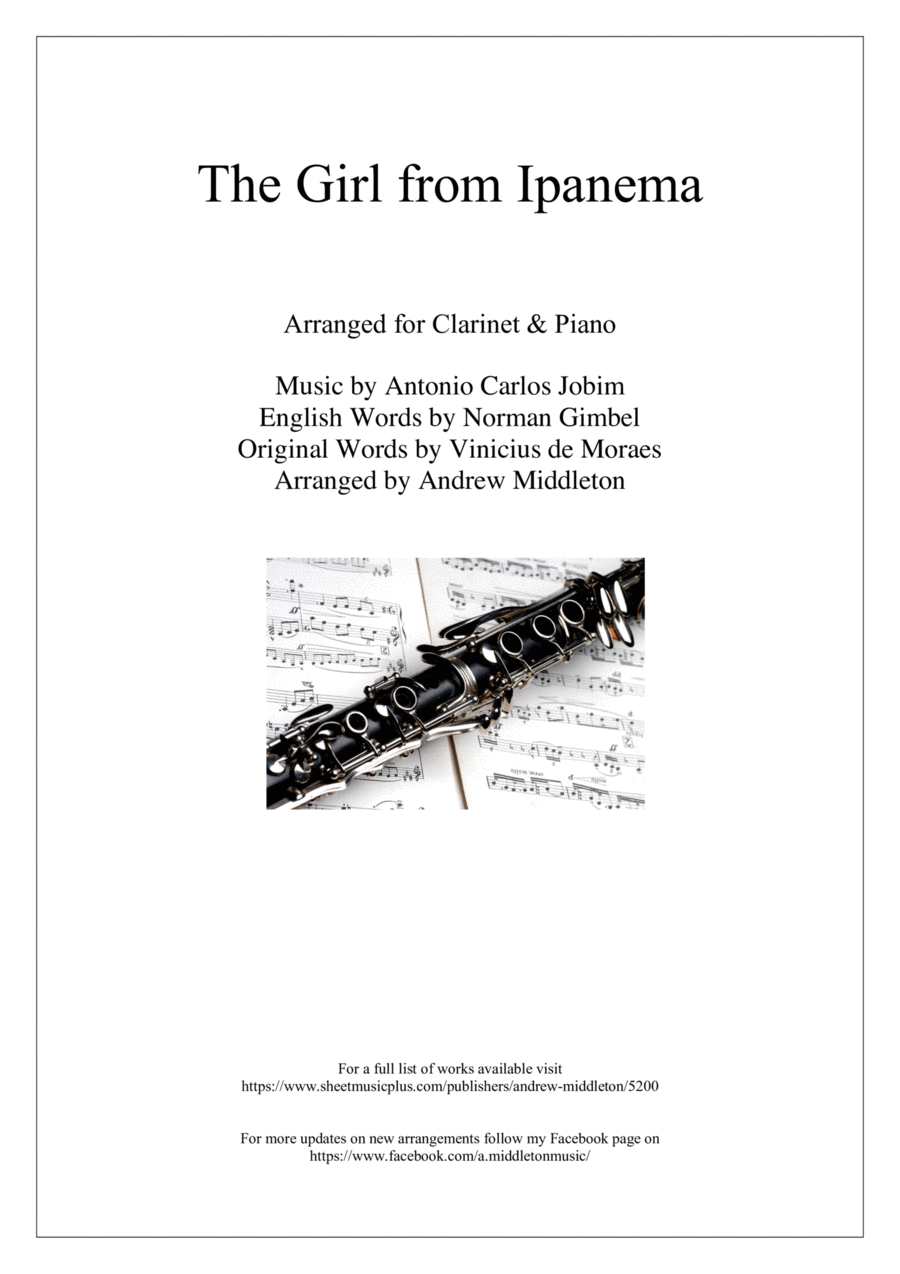 The Girl From Ipanema (Garota De Ipanema) Clarinet Solo scores gallery preview page 1