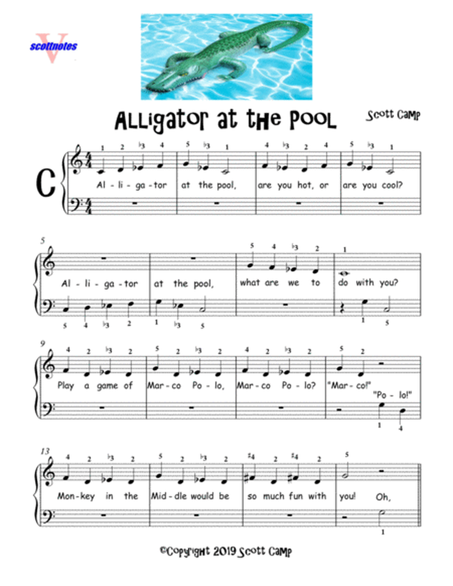 Alligator at the Pool (Solo for First Year Piano)