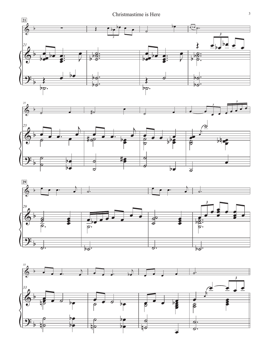 Christmas Time Is Here Piano scores gallery preview page 3
