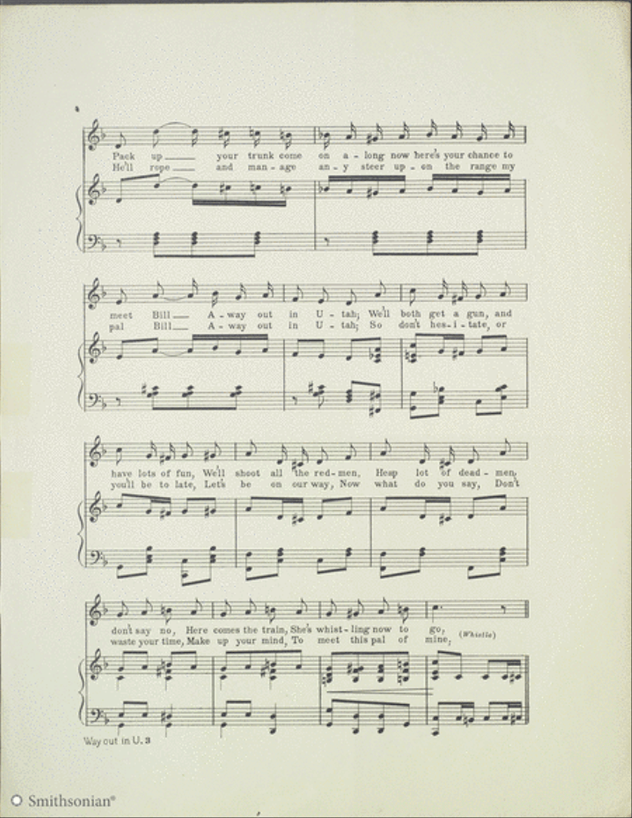 Way Out in Utah Piano, Vocal scores gallery preview page 3