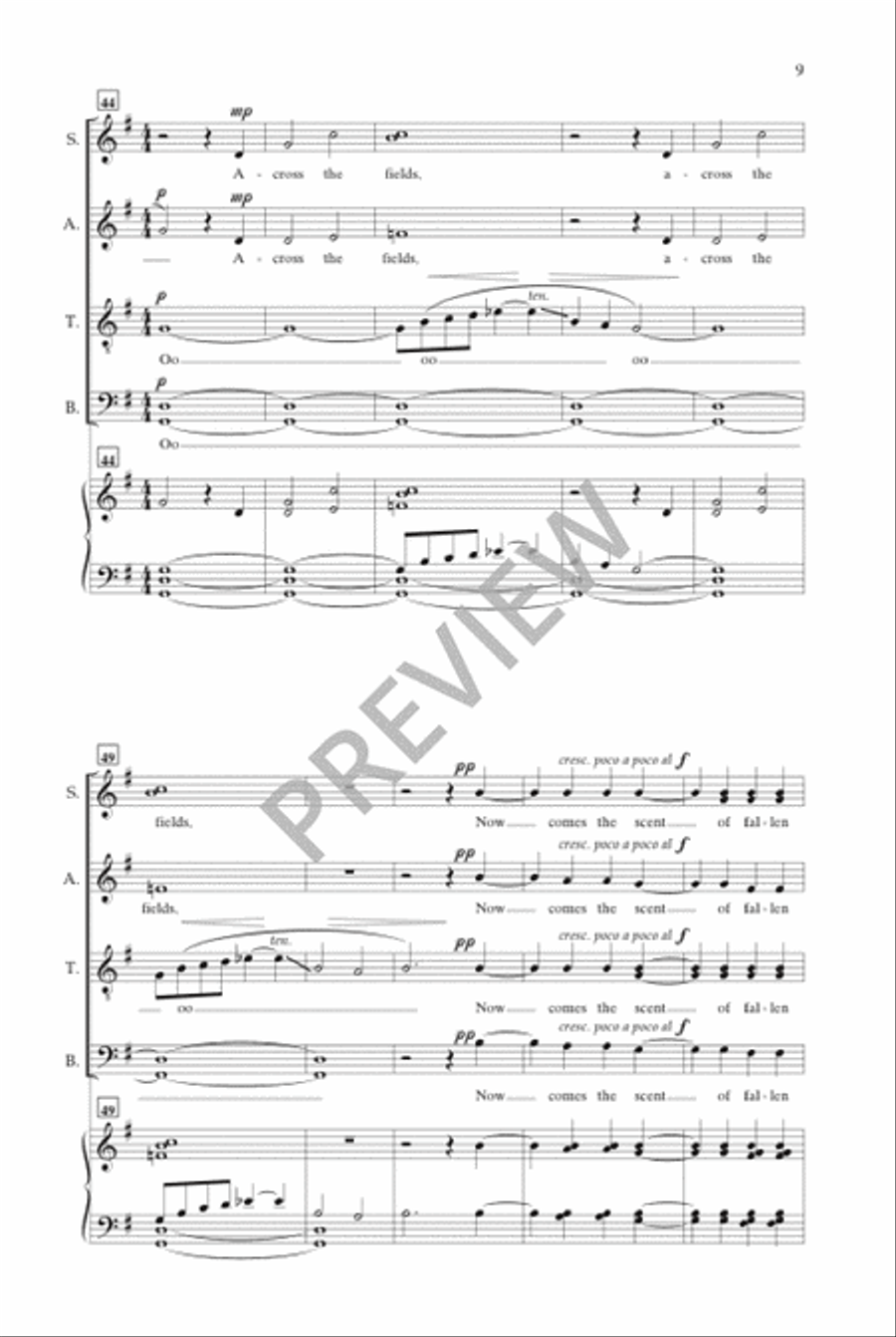 Across the Fields Divisi scores gallery preview page 10