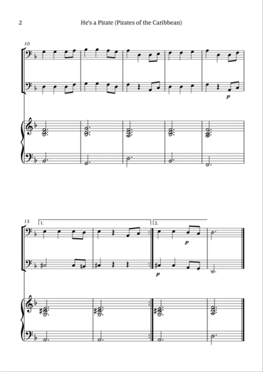 He's A Pirate Brass Duet scores gallery preview page 2