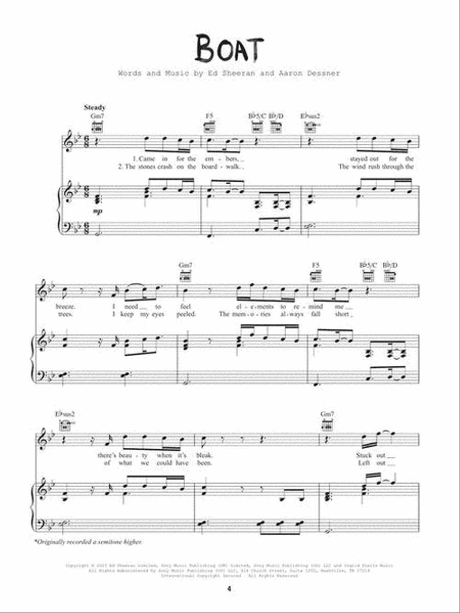Ed Sheeran – Subtract Piano, Vocal, Guitar scores gallery preview page 4