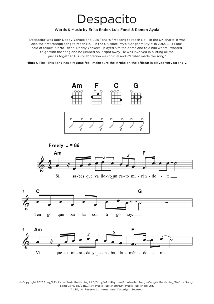 Despacito Despacito Ukulele scores gallery preview page 1
