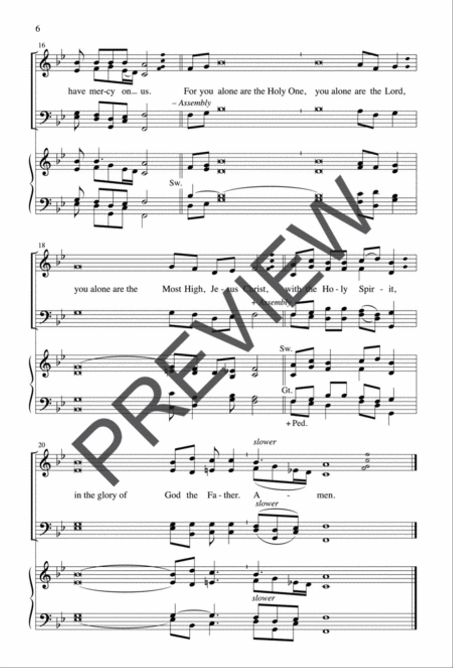 Two Settings of Gloria from 