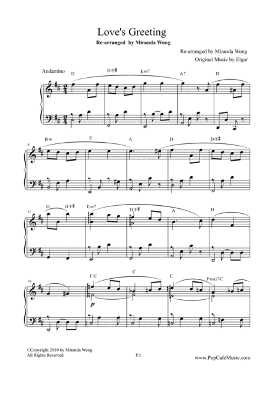 Love Miracle + Love's Greeting (Romantic Piano Solo) by Miranda Wong Small Ensemble scores gallery preview page 3