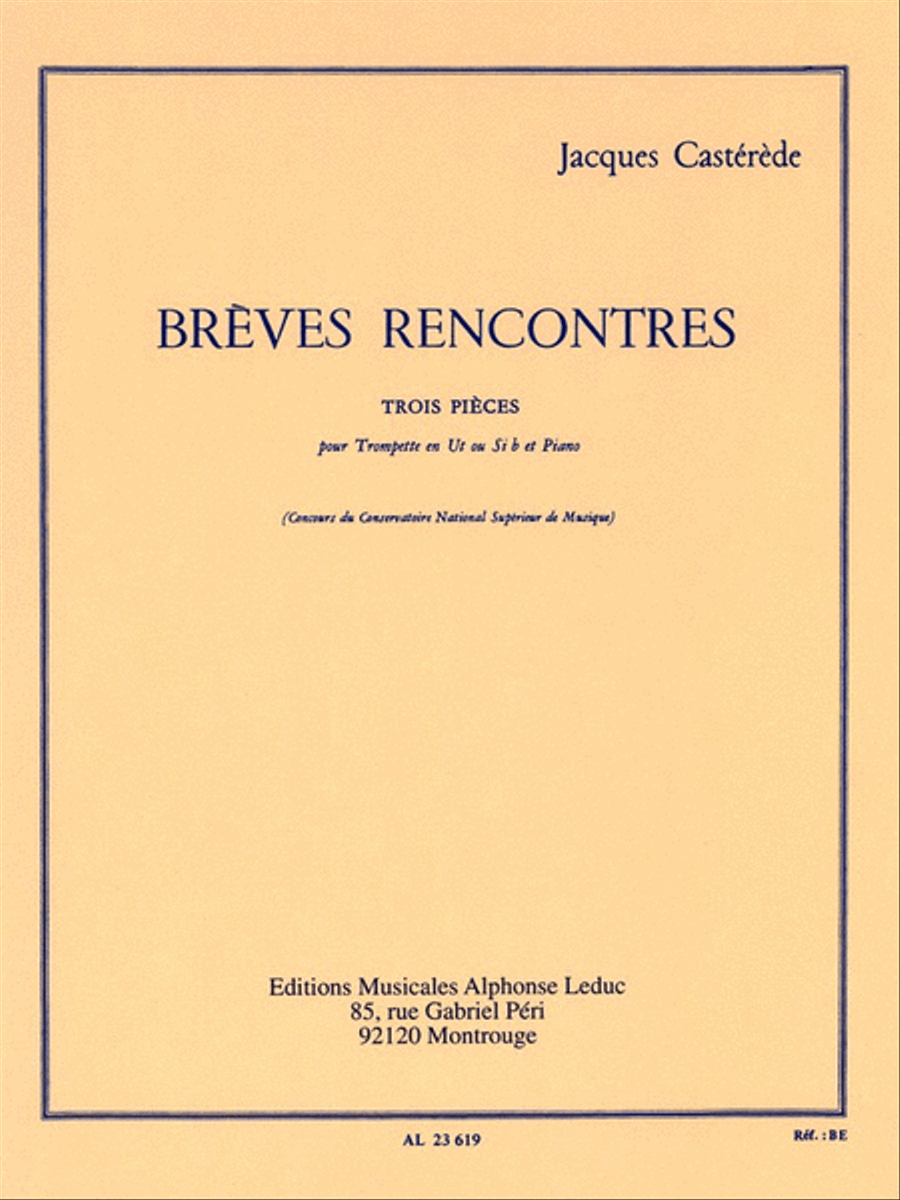 Book cover for Breves Rencontres, 3 Pieces (trumpet & Piano)