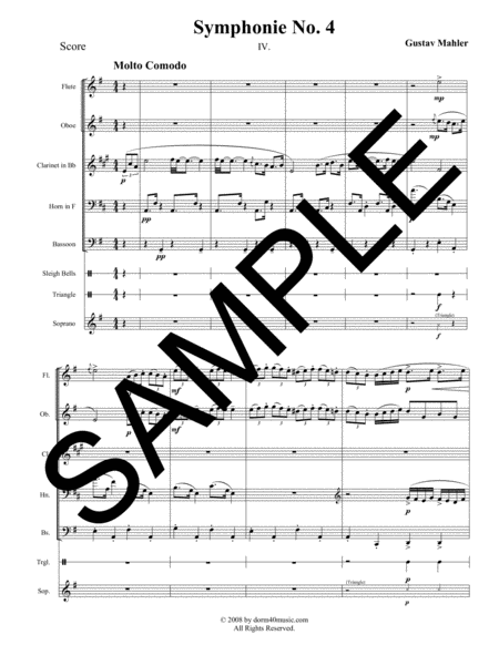 Symphony No. 4 - 4th Movement for Woodwind Quintet, Soprano, and Optional Percussion image number null