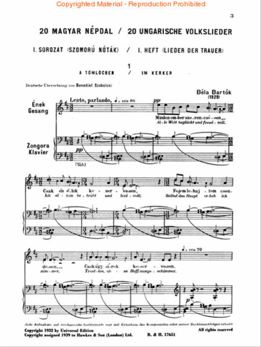 20 Hungarian Folksongs - Volume I Voice Solo scores gallery preview page 2