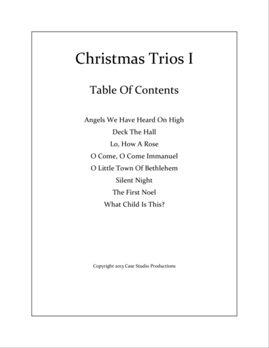 Christmas Trios I Christmas Trios I String Trio scores gallery preview page 1