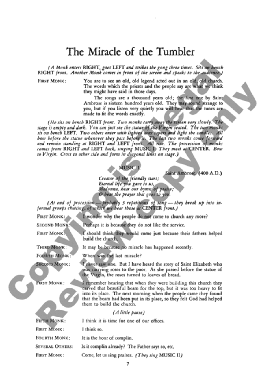 The Miracle of the Tumbler Children's Choir scores gallery preview page 5