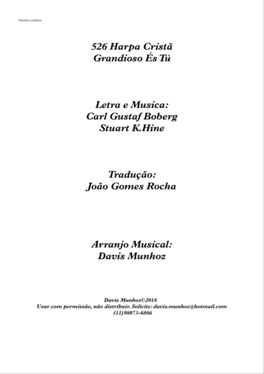 How Great Thou Art (Grandioso és tu) Piano, Vocal, Guitar scores gallery preview page 1