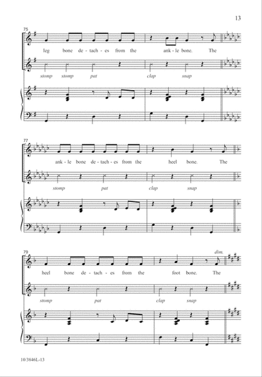 Dry Bones Dry Bones Unison Choir scores gallery preview page 14