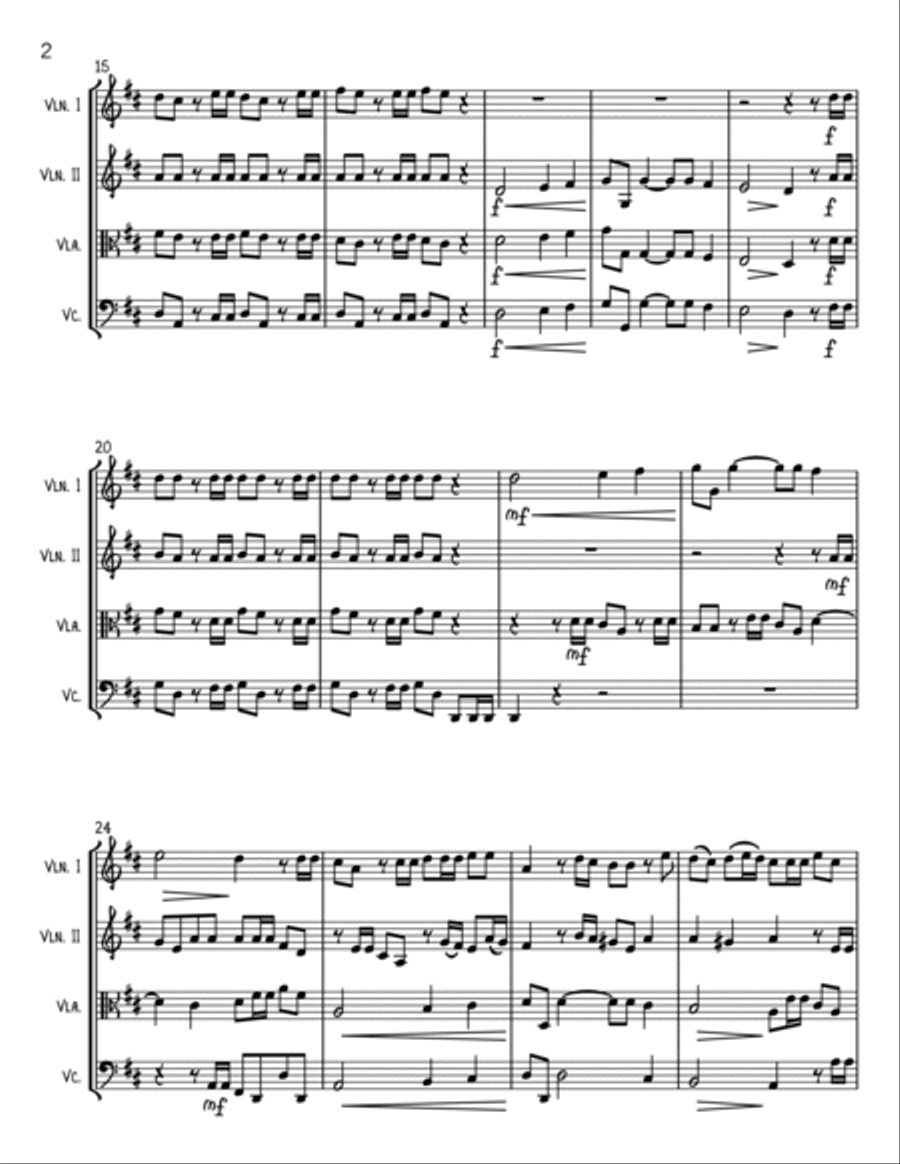 Hallelujah Chorus from MESSIAH - String Quartet String Quartet scores gallery preview page 2