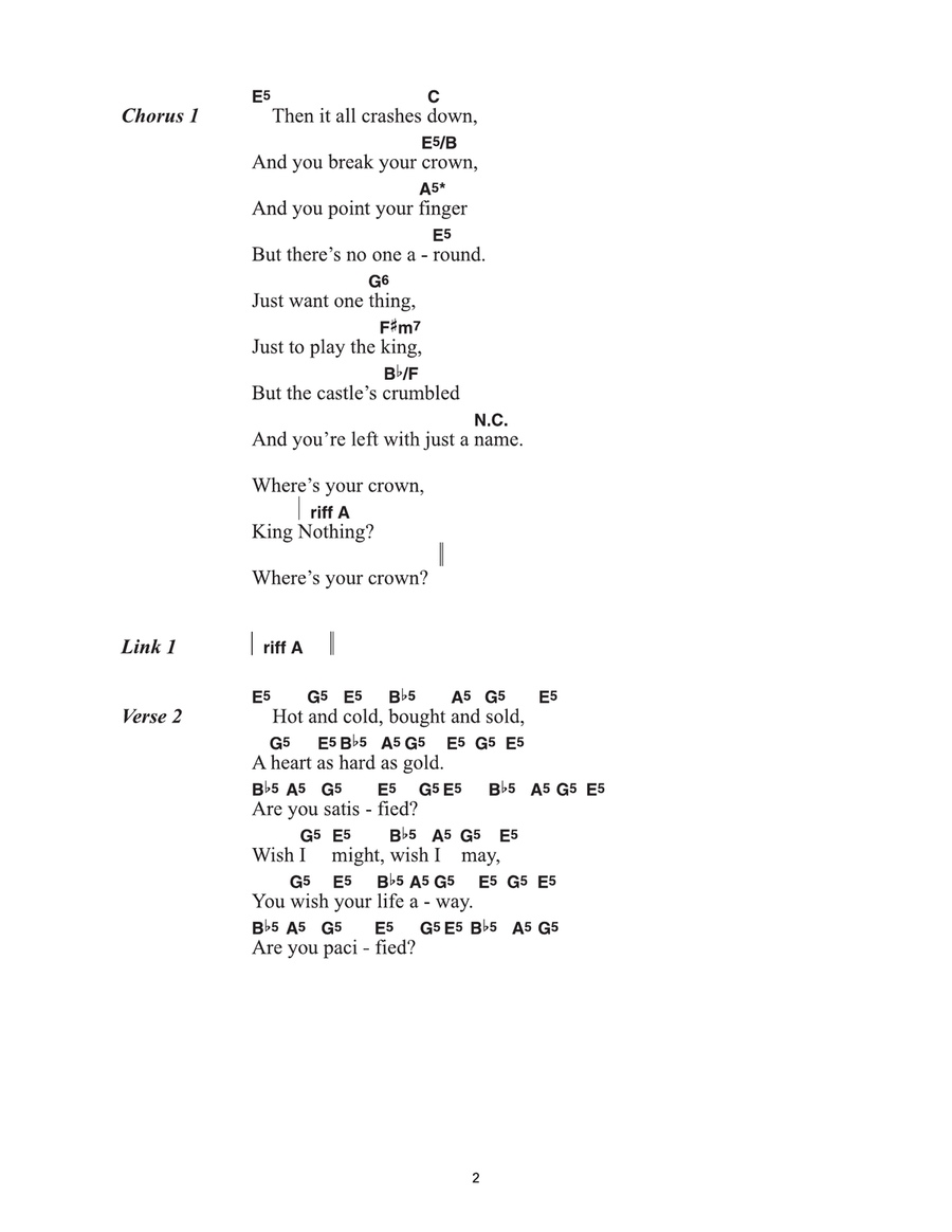 King Nothing Electric Guitar scores gallery preview page 2