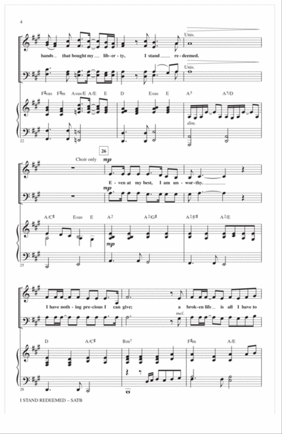 I Stand Redeemed (arr. James Koerts) 4-Part scores gallery preview page 3
