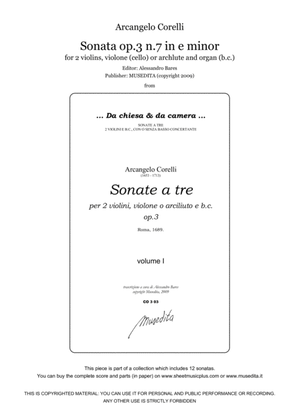 Book cover for Corelli, Sonata op.3 n.7 in e minor