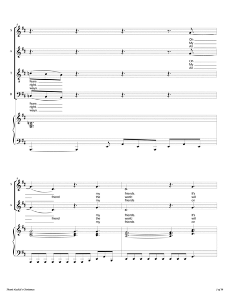 Thank God It's Christmas 4-Part scores gallery preview page 4