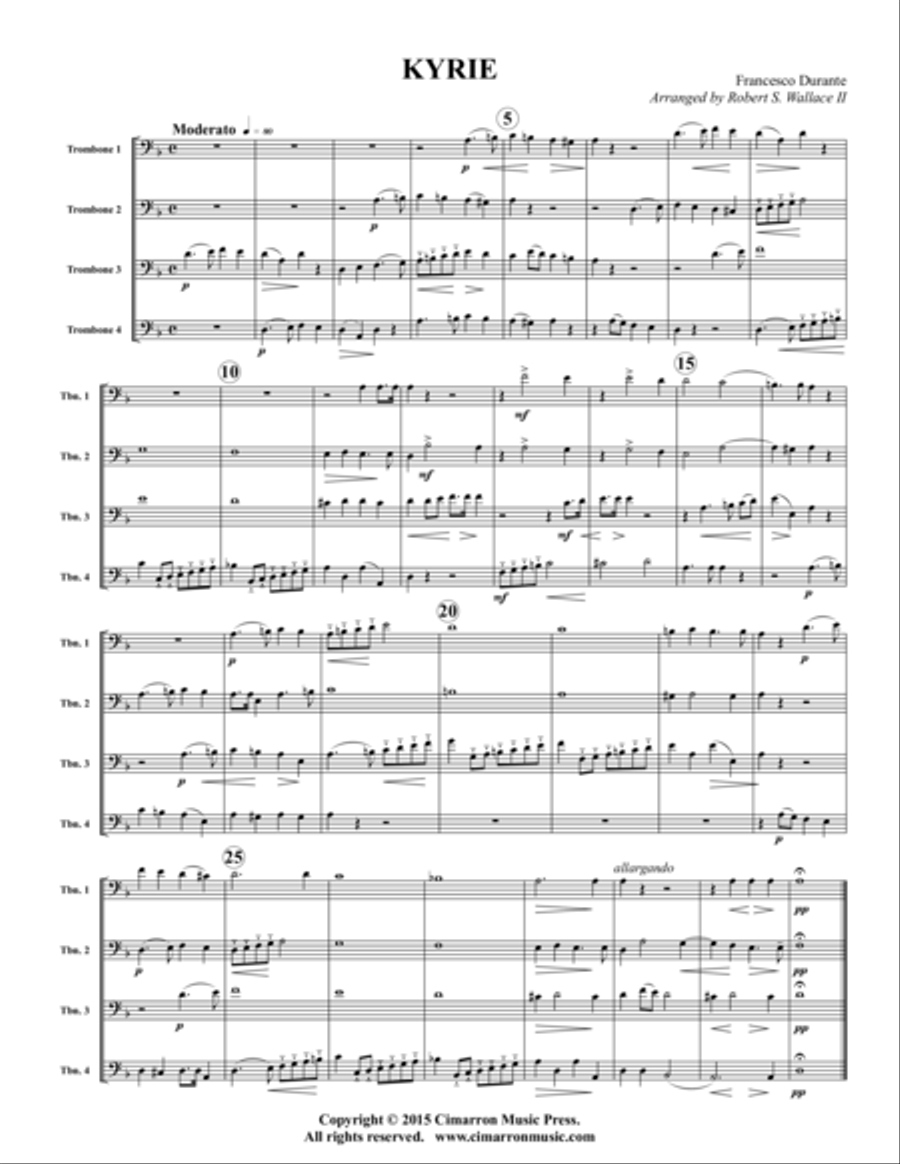 Kyrie Trombone Quartet scores gallery preview page 1
