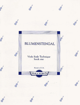 Book cover for Viola Scale Technique - Book One