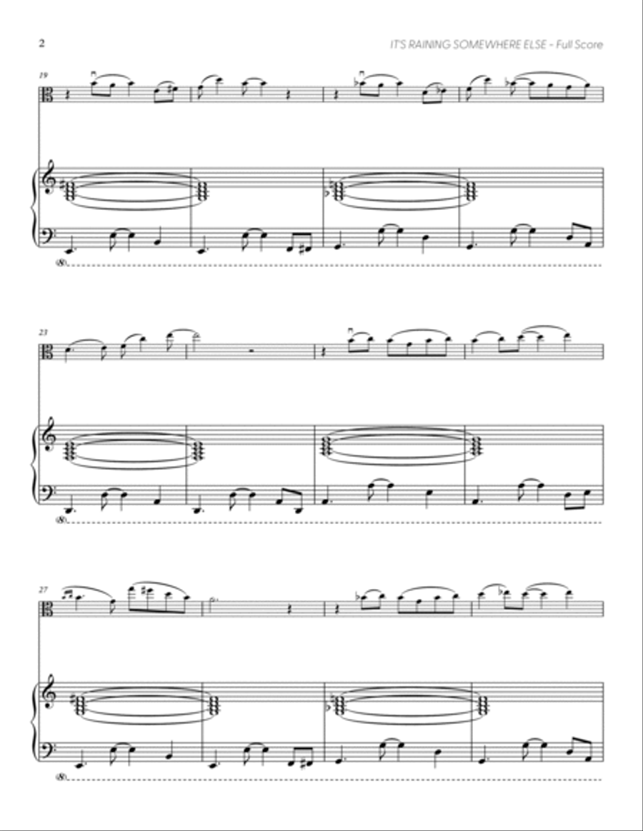 It's Raining Somewhere Else (from UNDERTALE) (for Solo Viola with Piano Accompaniment) Piano Accompaniment scores gallery preview page 3