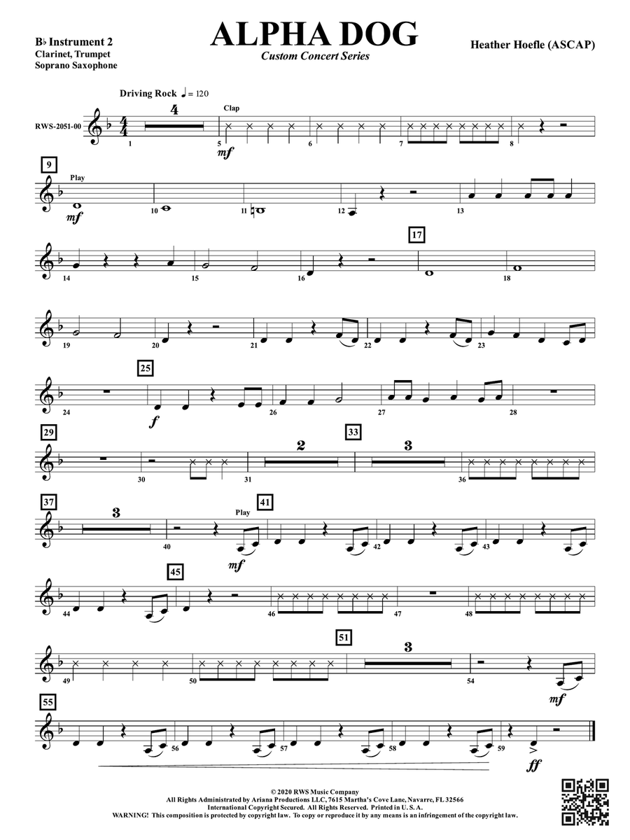 Alpha Dog: Part 2 - B-flat Instruments B-Flat Instrument scores gallery preview page 1