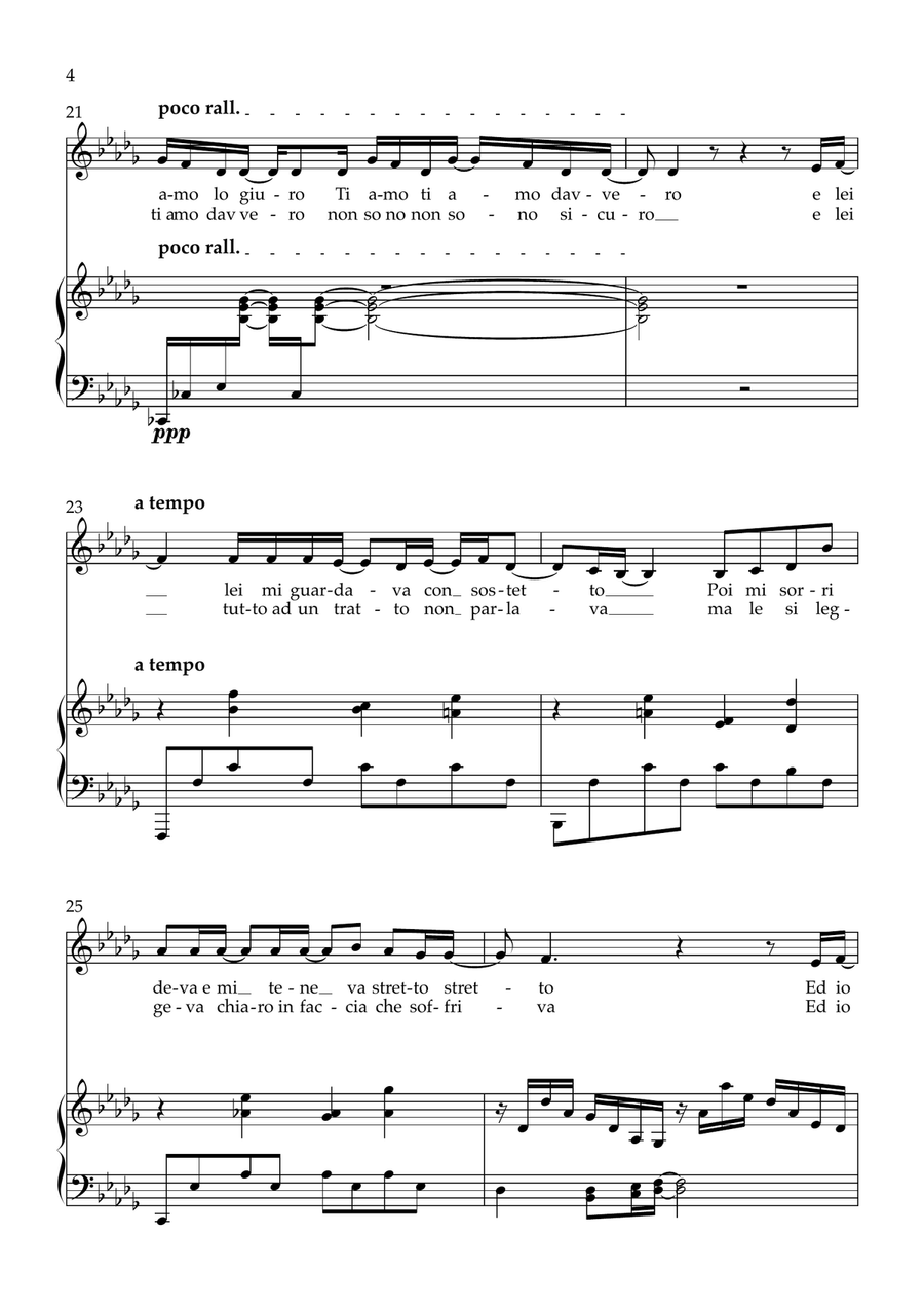 Questo Piccolo Grande Amore Piano, Vocal scores gallery preview page 4