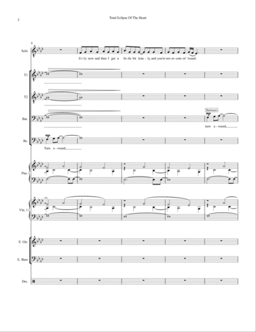 Total Eclipse Of The Heart Small Ensemble scores gallery preview page 2
