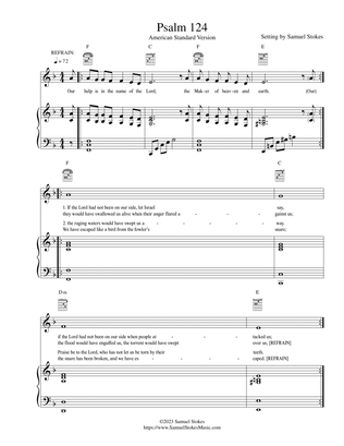 Psalm 124 ASV for cantor and accompaniment instrument