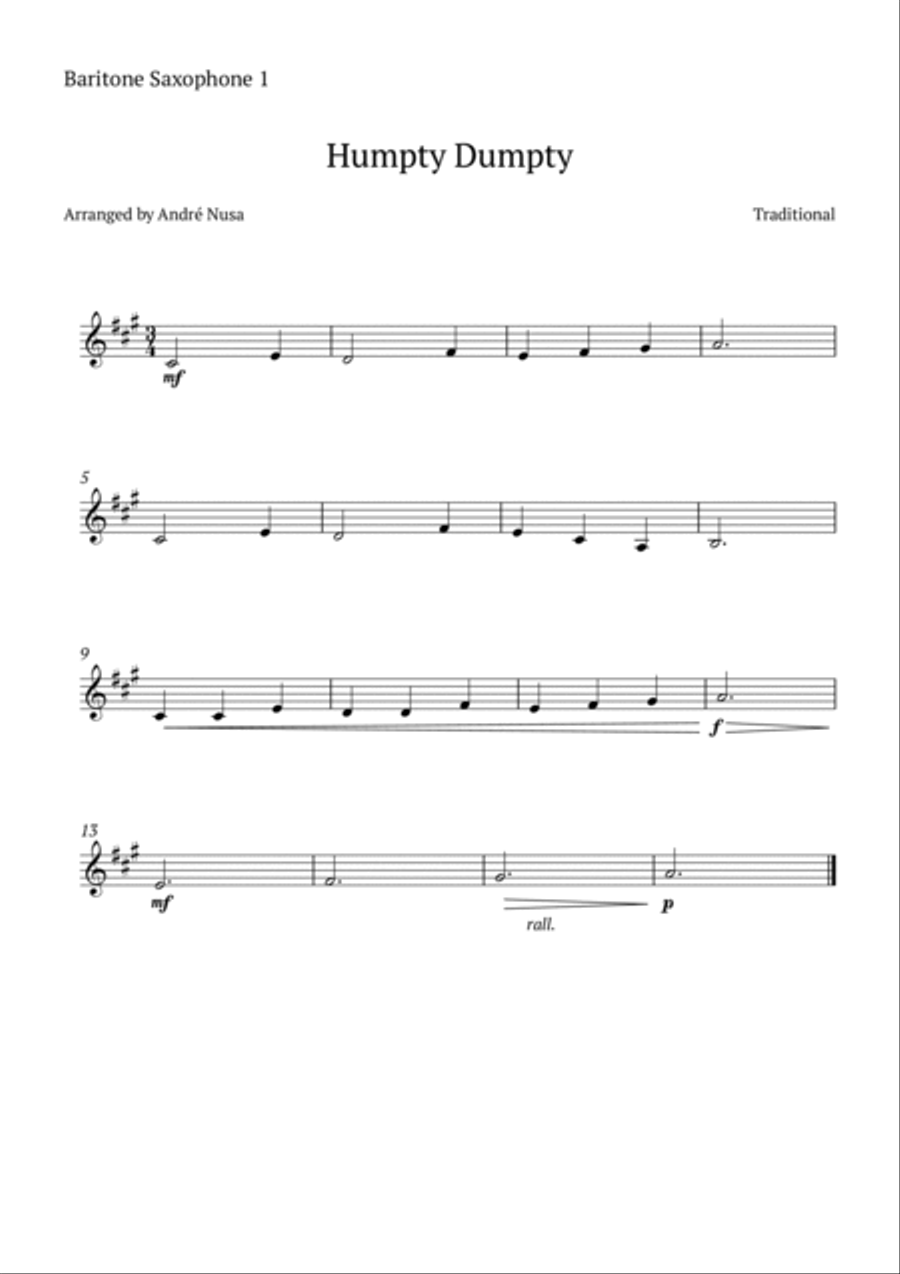 Humpty Dumpty Woodwind Duet scores gallery preview page 2