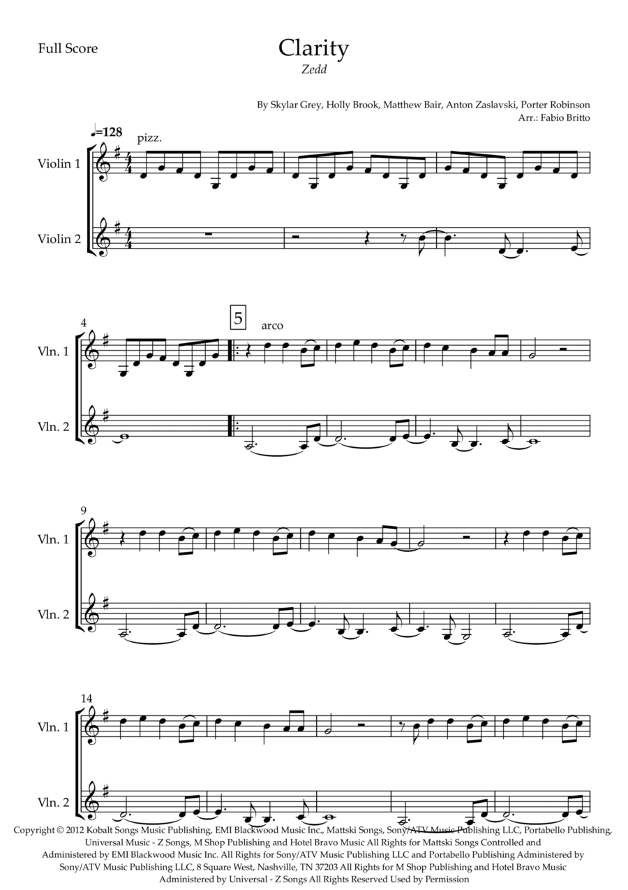 Clarity Clarity String Duet scores gallery preview page 1