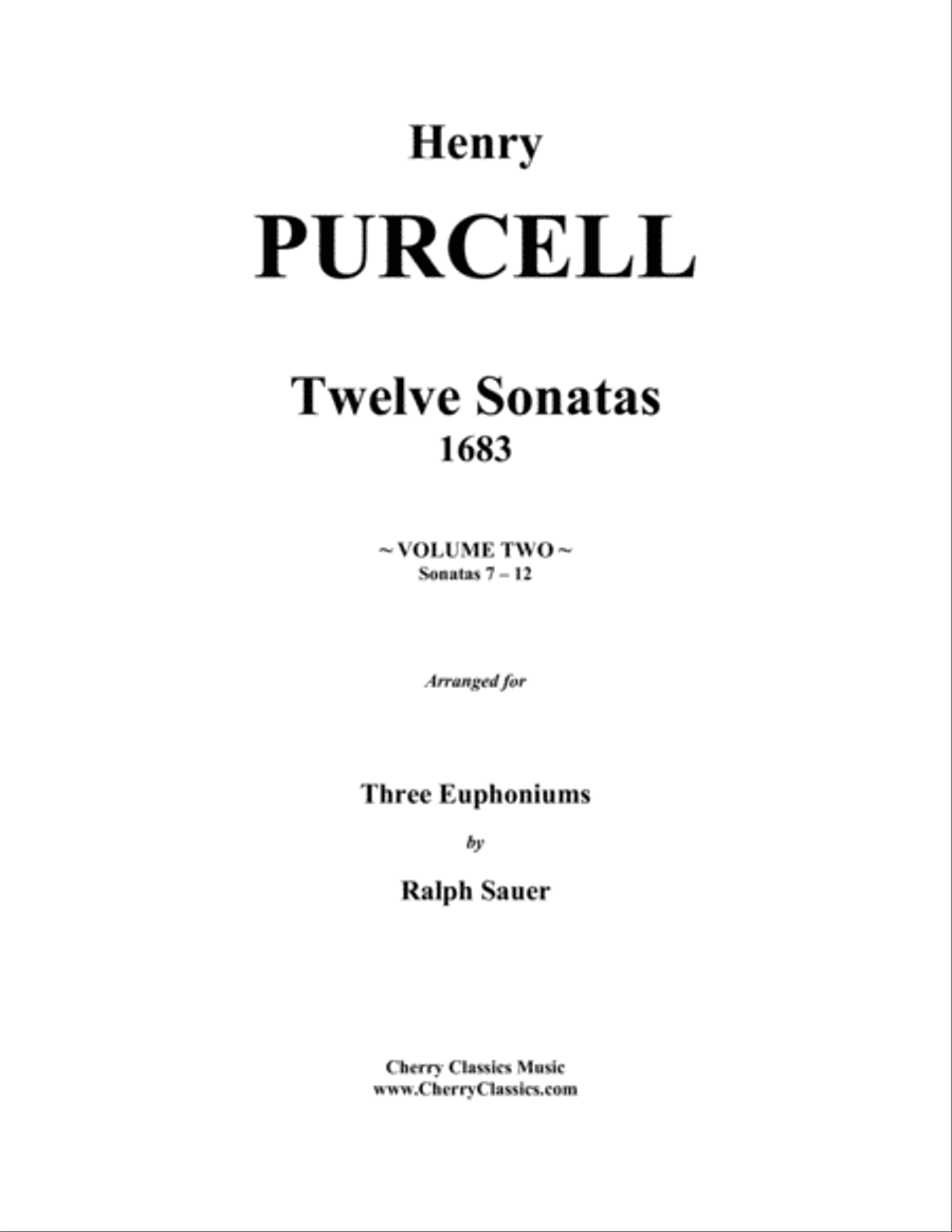 Sonatas 7-12 for Three Euphoniums Volume 2