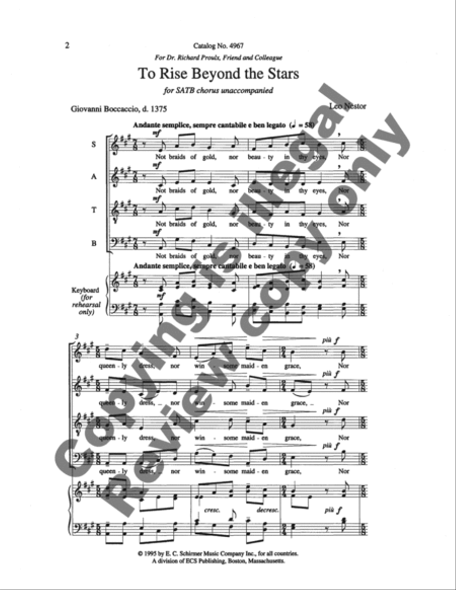 Two Hymns to the Virgin: 1. To Rise Beyond the Stars 4-Part scores gallery preview page 9