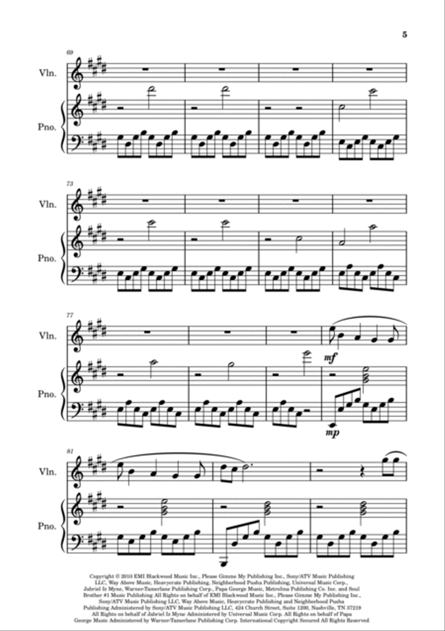 Runaway Violin Solo scores gallery preview page 5