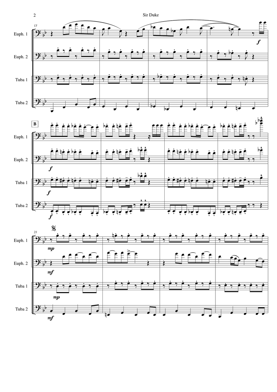 Sir Duke Brass Ensemble scores gallery preview page 2