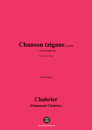 Book cover for Chabrier-Chanson tzigane(Act II),in B flat Major