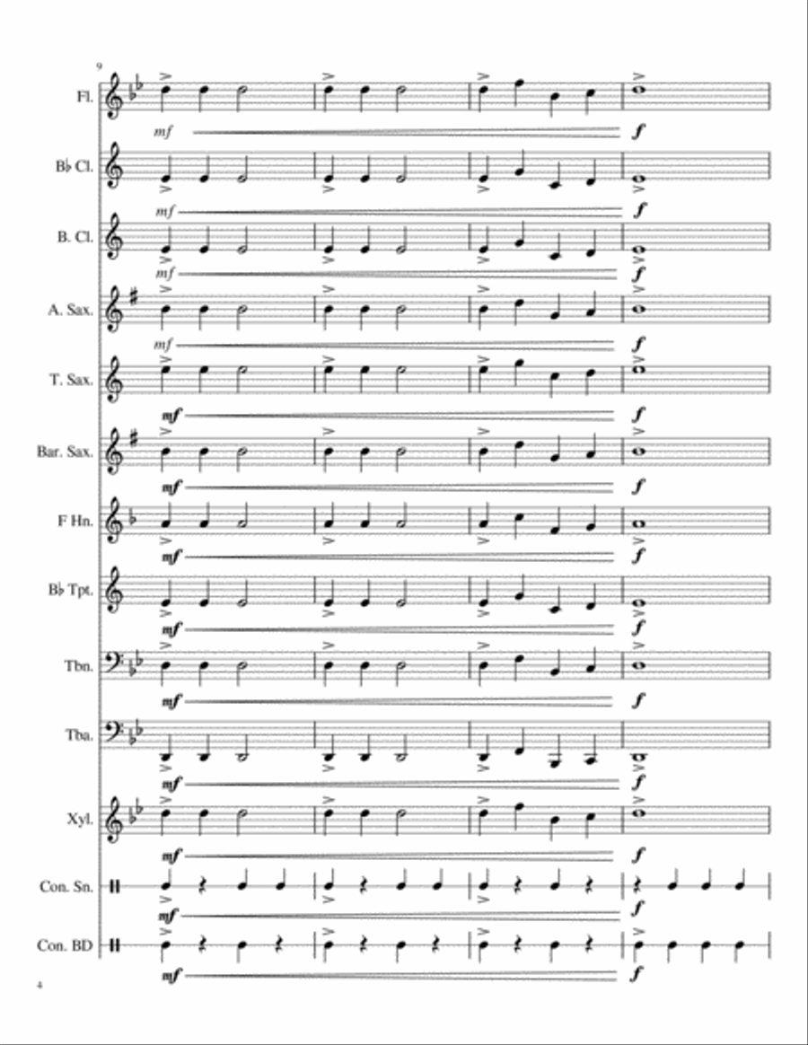 Jingle Bells Beginning Band Skill Builder Concert Band scores gallery preview page 4